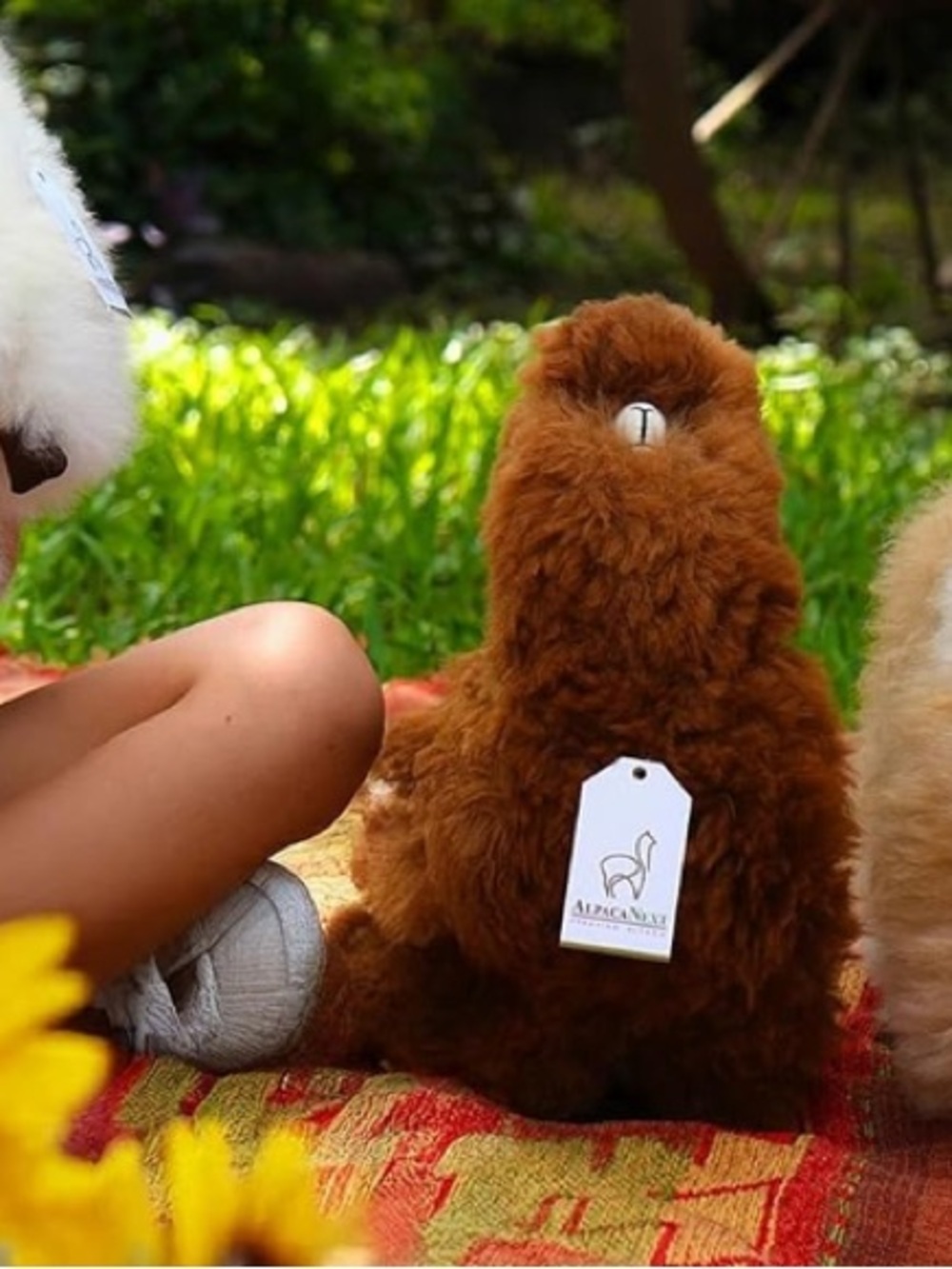 Alpaca Stuffed Animal Crafted in Fluffy Luxury Wool – Hypoallergenic Walnut - Picture 3 of 6